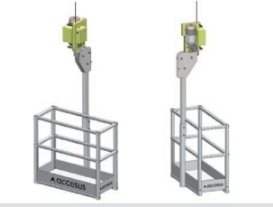 Esquema de monocabina compacta con elevador superior